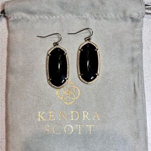 Kendra Scott Onyx and Gold Drop Earrings